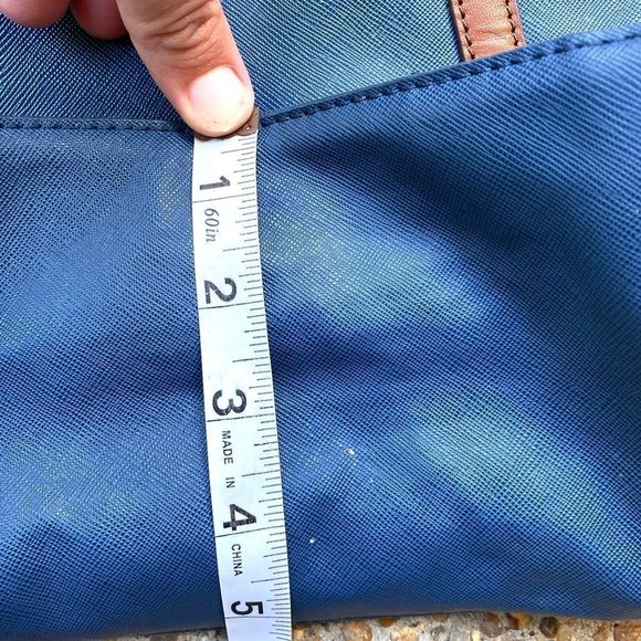 FOSSIL Ava Shopper Blue Shoulder Zipper Tote - Picture 7 of 14